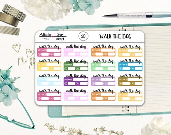 Walk the Dog / Printable Planner Stickers / for Erin Condren, Happy Planner, Traveler's Notebooks, Bullet Journals