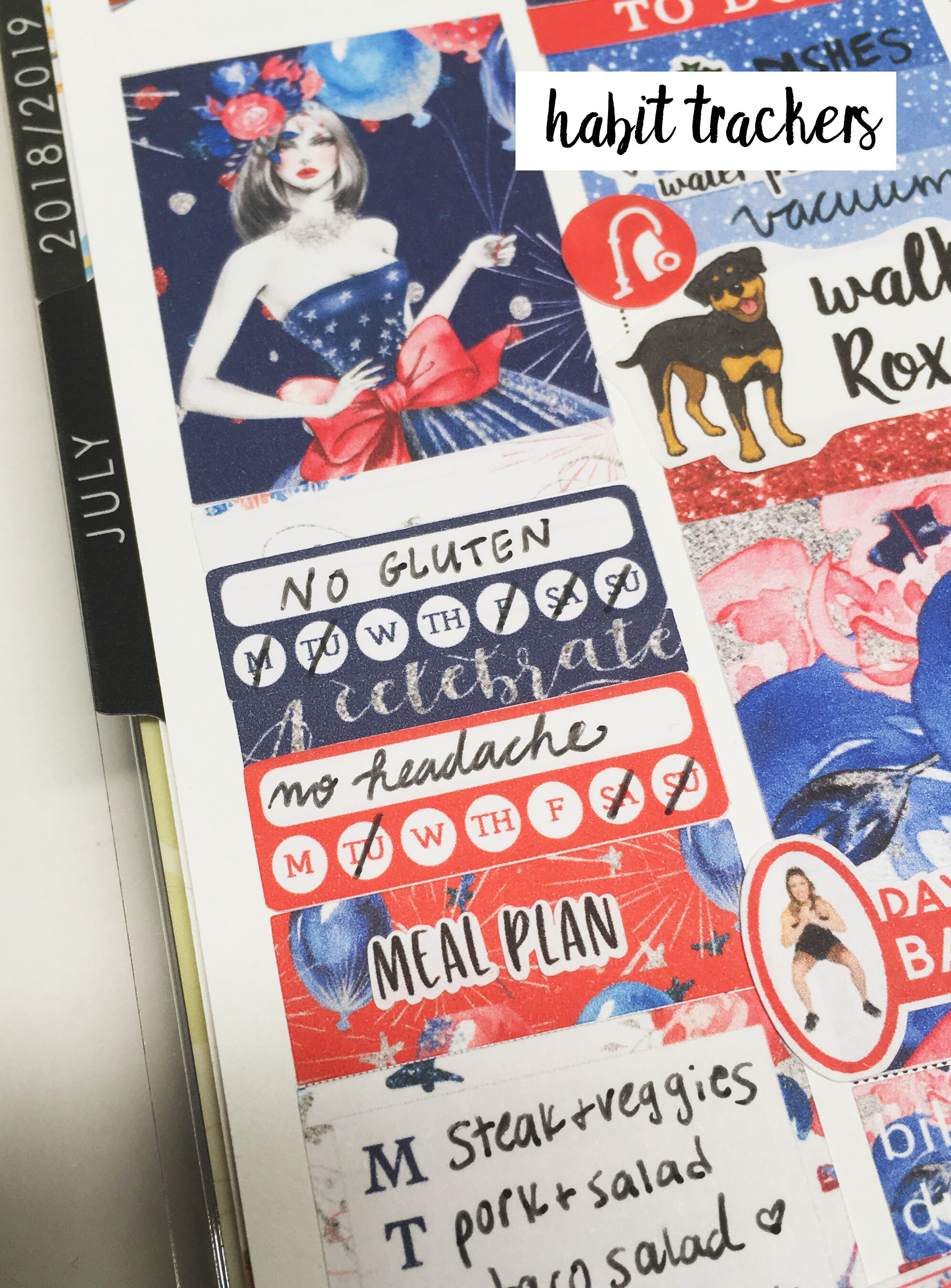 Habit Trackers / Printable Planner Stickers / for Erin Condren, Happy ...