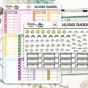 Météo Trackers / imprimable Planner Stickers pour Erin Condren, heureux de planificateur, carnets de voyage, balle revues