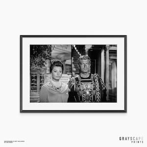 Sophia Loren and Stephen Boyd, Movie Poster, Vintage Wall Art, Photography Prints, Black and White Decor