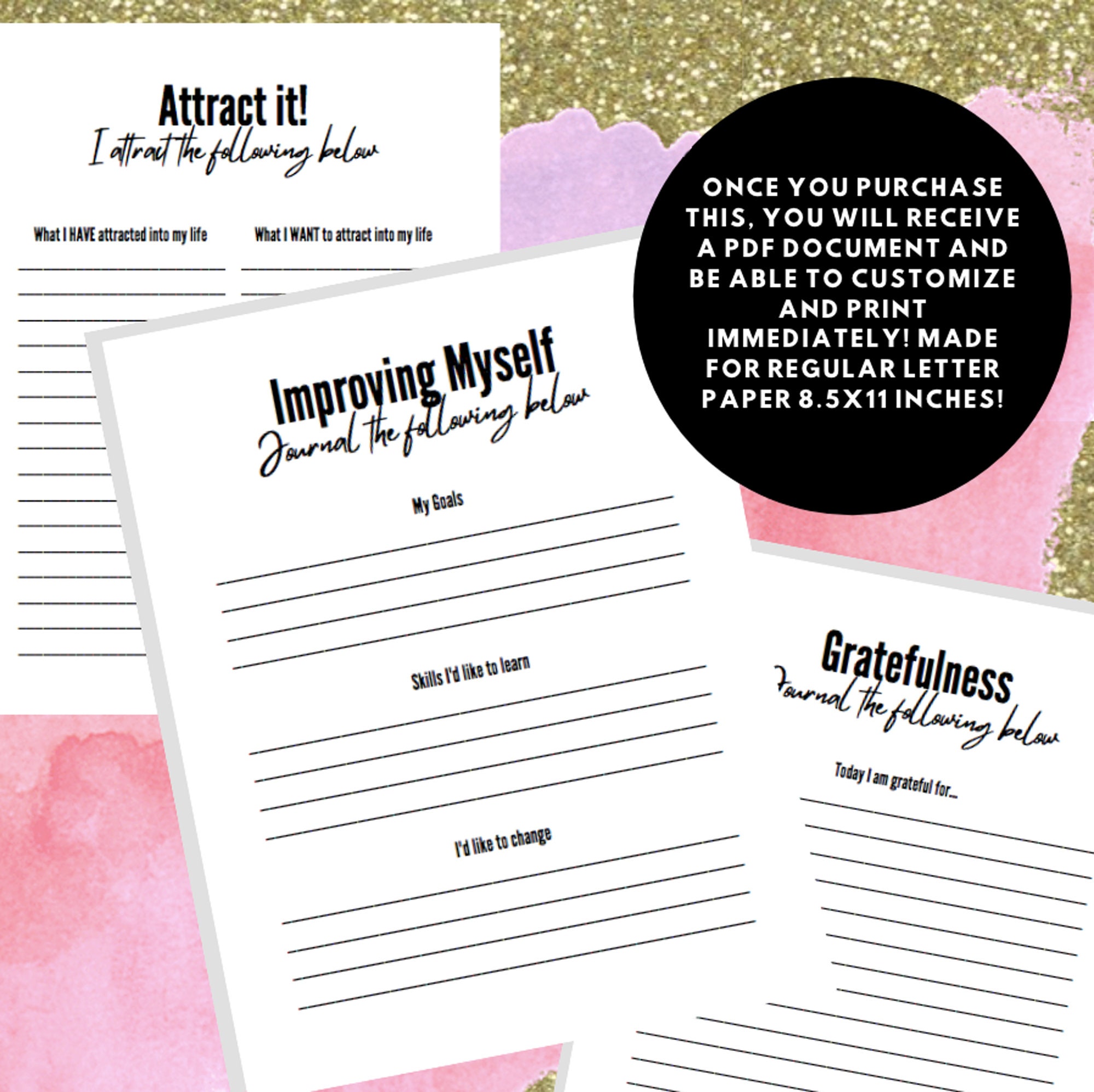 Manifestation Journal PDF Download Manifest Printable | Etsy