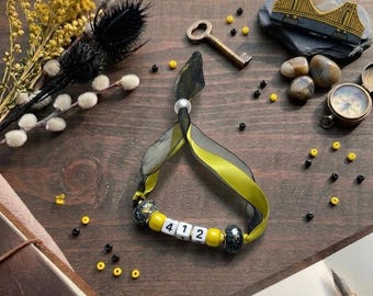 Braccialetto con perline e nastro a tema Pittsburgh 412