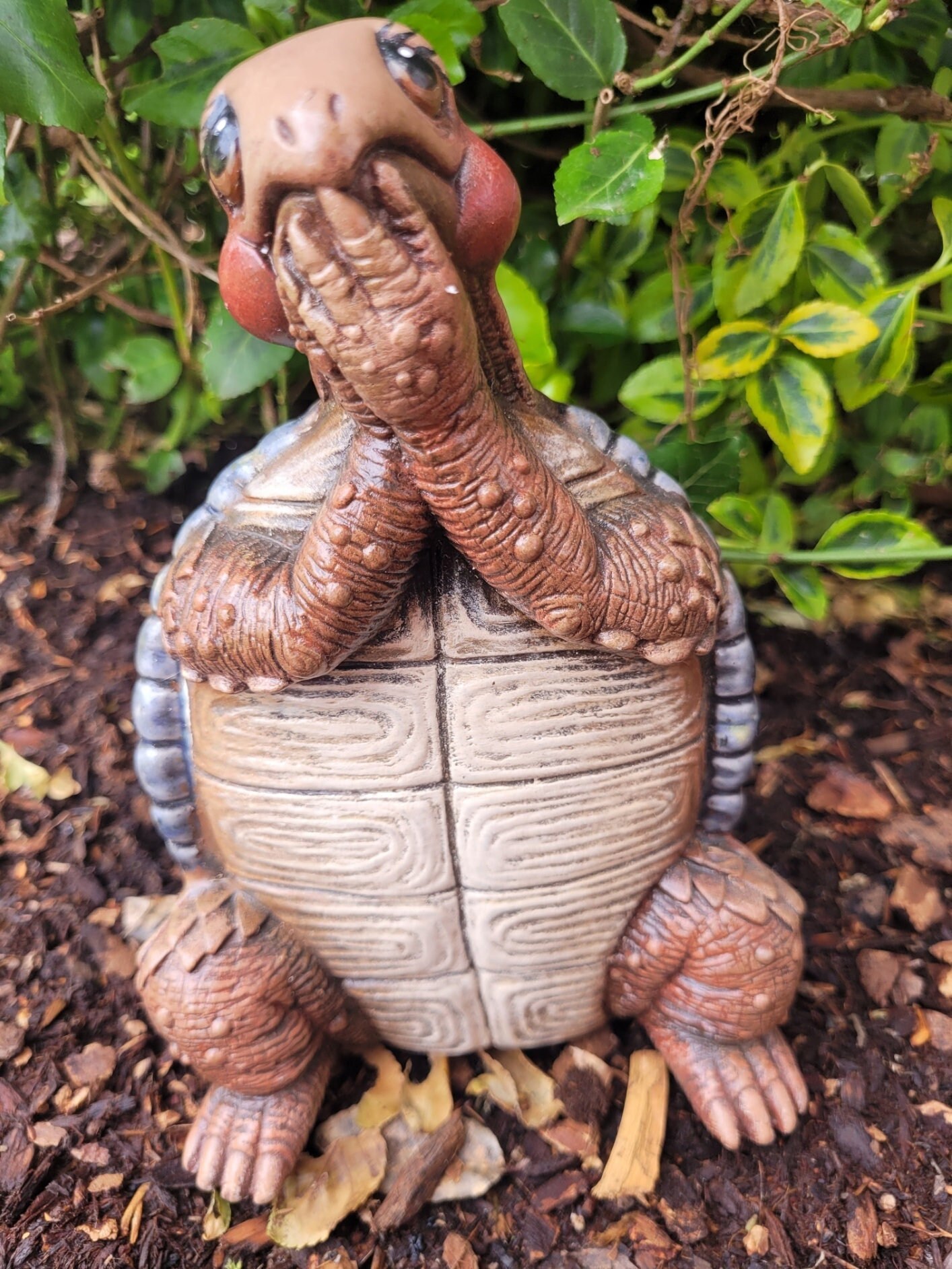 Speak No Evil Turtle Hand Painted Glazed Shell Garden Home - Etsy Australia Speak No Evil Turtle Hand Painted Glazed Shell Garden Home - Etsy Australia