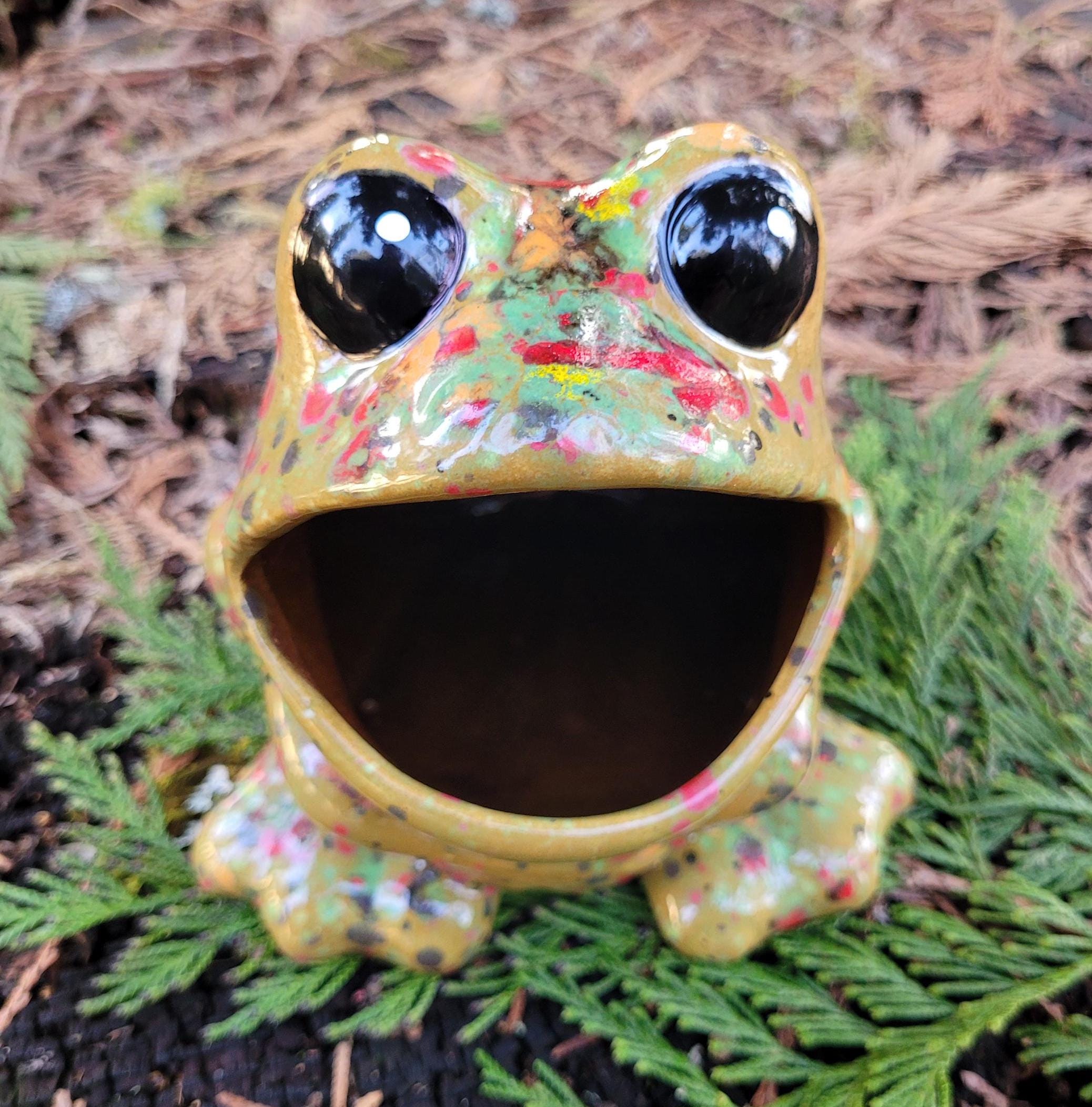 Retro Ceramic Frog Scrubby Sponge Holder Vintage Mold Toad Kitchen