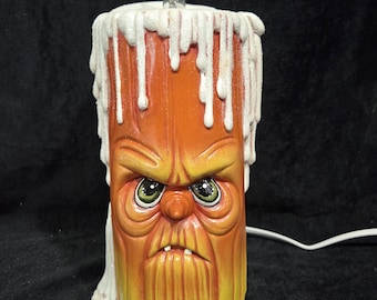 Halloween Spooky Candle dripper light Hand Painted Ceramic Spooky Harvest Trick or Treat
