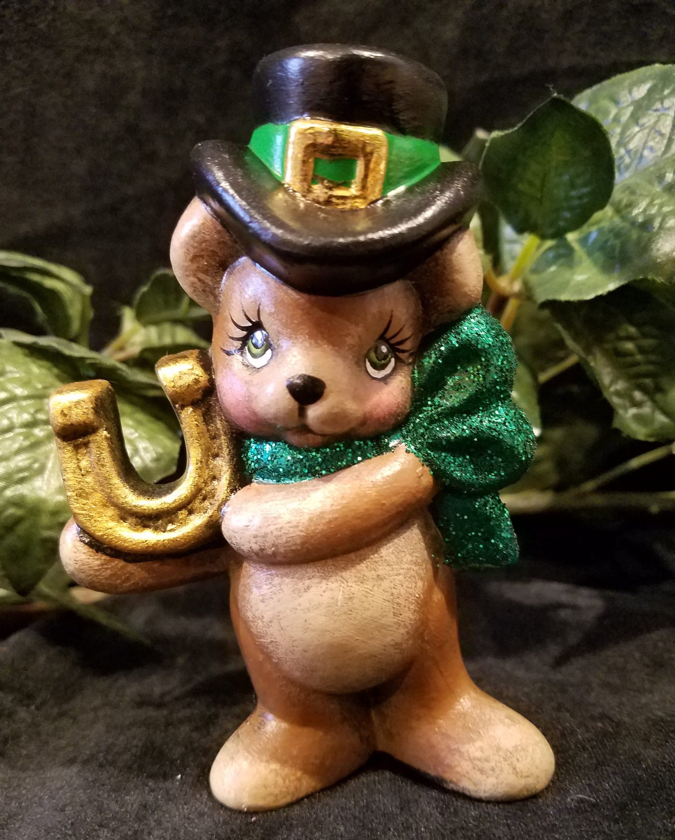 Ours En Céramique Brut à Peindre Soi-même - Saint Patrick (Loisir Créatif, Activité Manuelle)