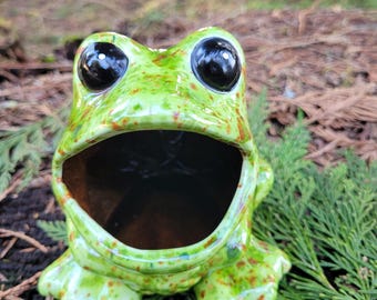 Retro Ceramic Frog scrubby sponge holder vintage mold Toad kitchen sink bathroom