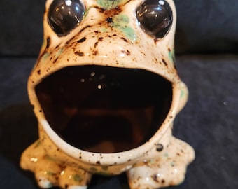 Retro Ceramic Frog scrubby sponge holder vintage mold Toad kitchen sink bathroom
