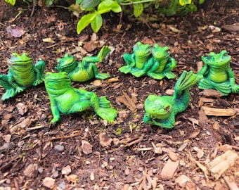 Frog Toad hand painted ceramic attitude inside the house garden planter  or outdoor sold individually