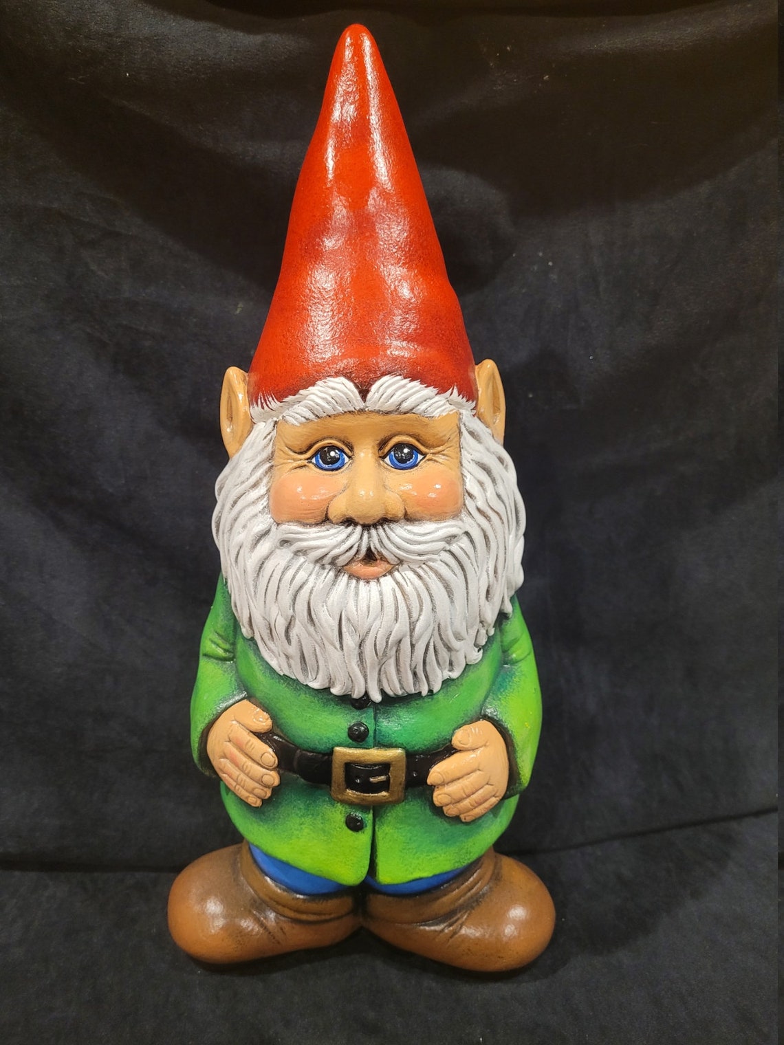 Garden Gnome handpainted ceramic 15 tall Etsy