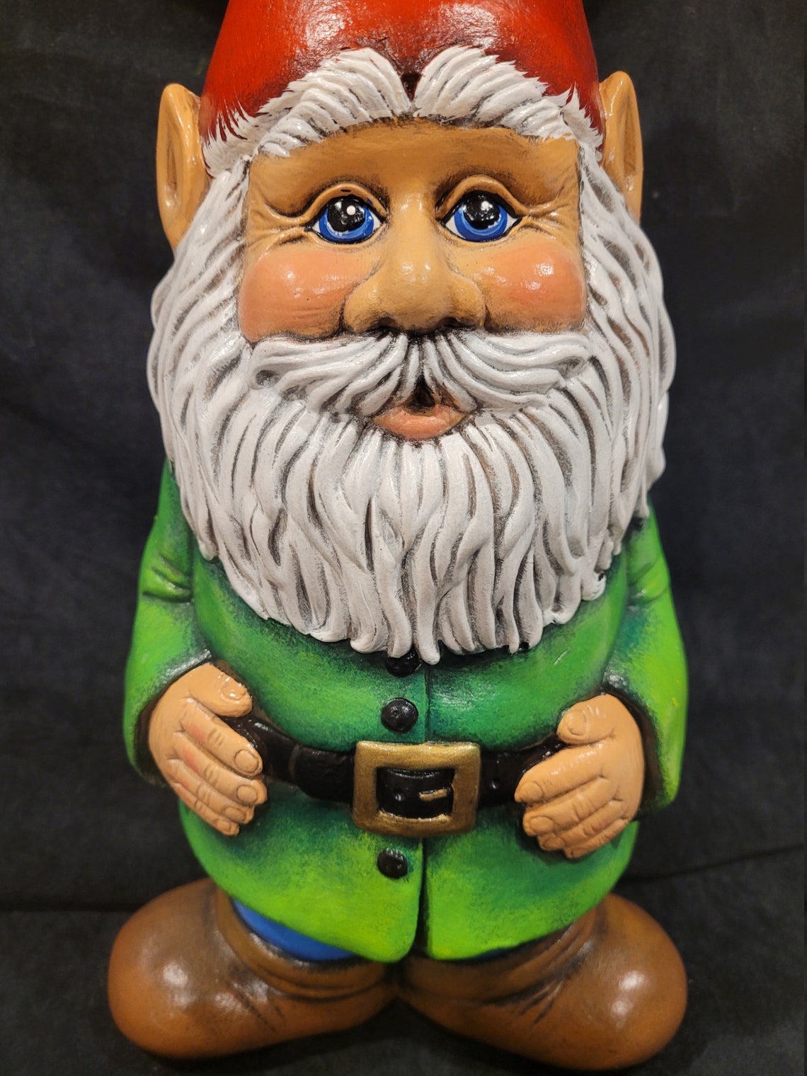 Garden Gnome handpainted ceramic 15 tall Etsy