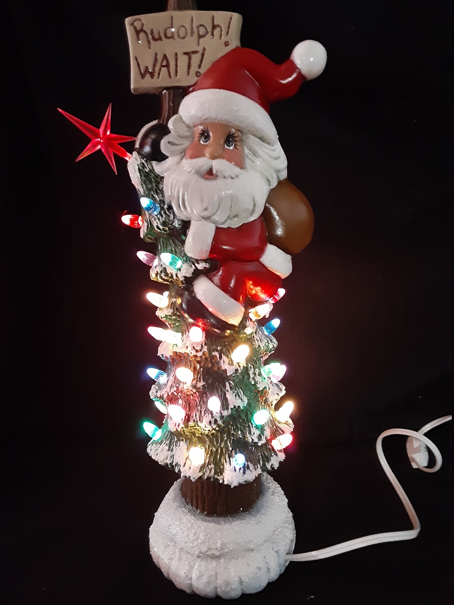 Large Ceramic Santa - Etsy