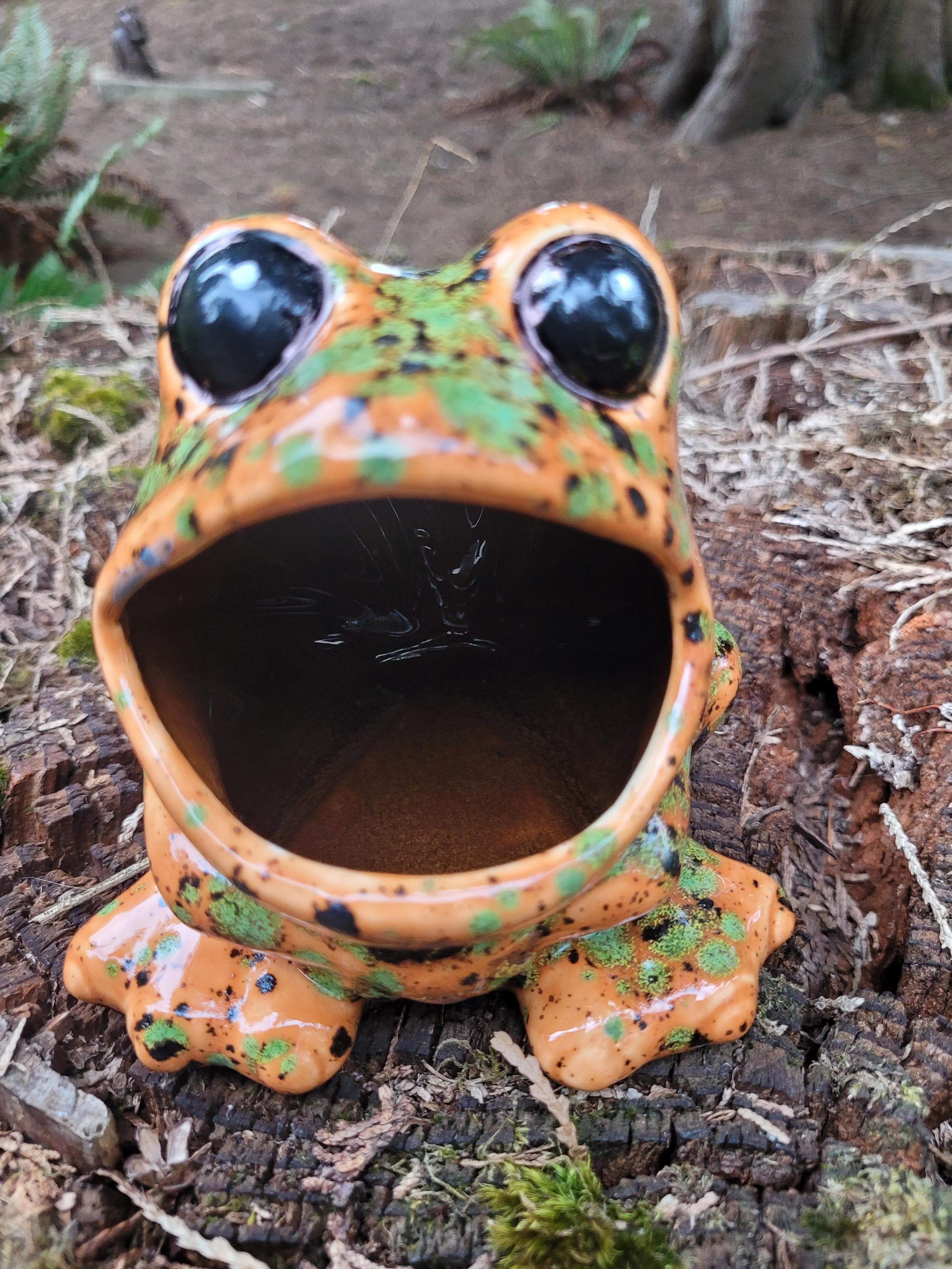 Retro Ceramic Frog Scrubby Sponge Holder Vintage Mold Toad Kitchen