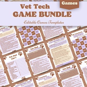 Vet Tech Week Games Bundle, Veterinary Bingo, Scavenger Hunt & Would You Rather, Categories, Team Activity, Printable Vet Tech Game