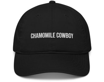 Kamille Cowboy Baseballhut, Bio-Baumwollhut, schwarzer Baseballhut, lustiger Hut, Zitat Hut, Geschenk für Sie, Geschenk für Ihn