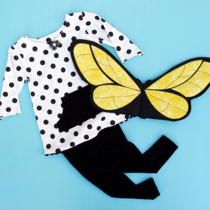 Honey Bee wings costume, insect wings, kids costumes, pretend play, dress up, bee costume, yellow and black handmade quilted wings image 9