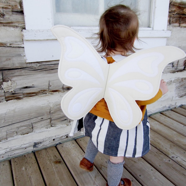 Ivory butterfly wings costume, fairy wings, kids costumes, unique gift for kids pretend play or dress up, handmade white angel wings