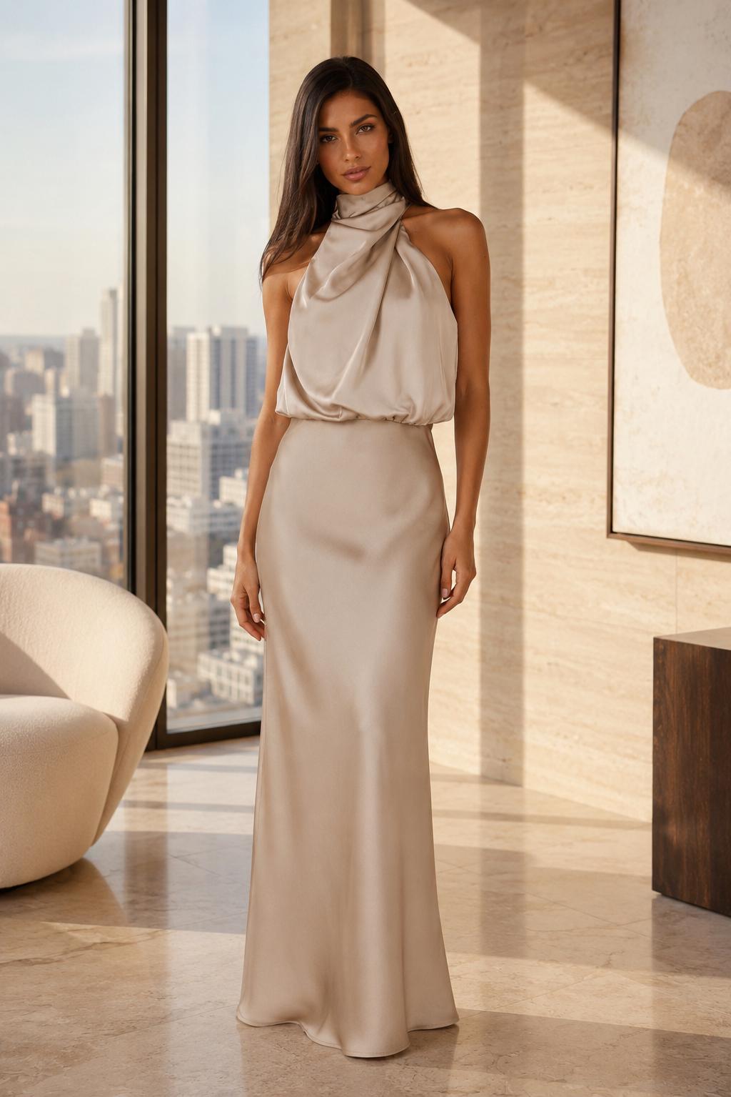 Red Wine and Champagne Bridesmaid Dresses