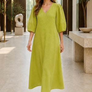 lime green v neck dress Maxi Pink Quinceanera Dresses
