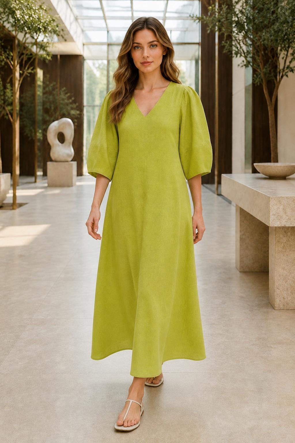 lime green long sleeve maxi dress Lace