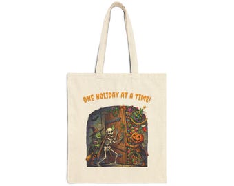 Halloween Pumpkin Tote Bag | One Holiday At A Time! Cotton Canvas