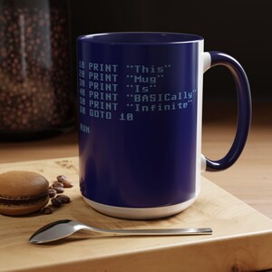 BASIC Code Infinite Loop Mug Accent Coffee Mug | 11oz 15oz image 6