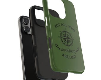 Not All Who Wander Are Lost compass design Phone Case | Tough Phone Cases