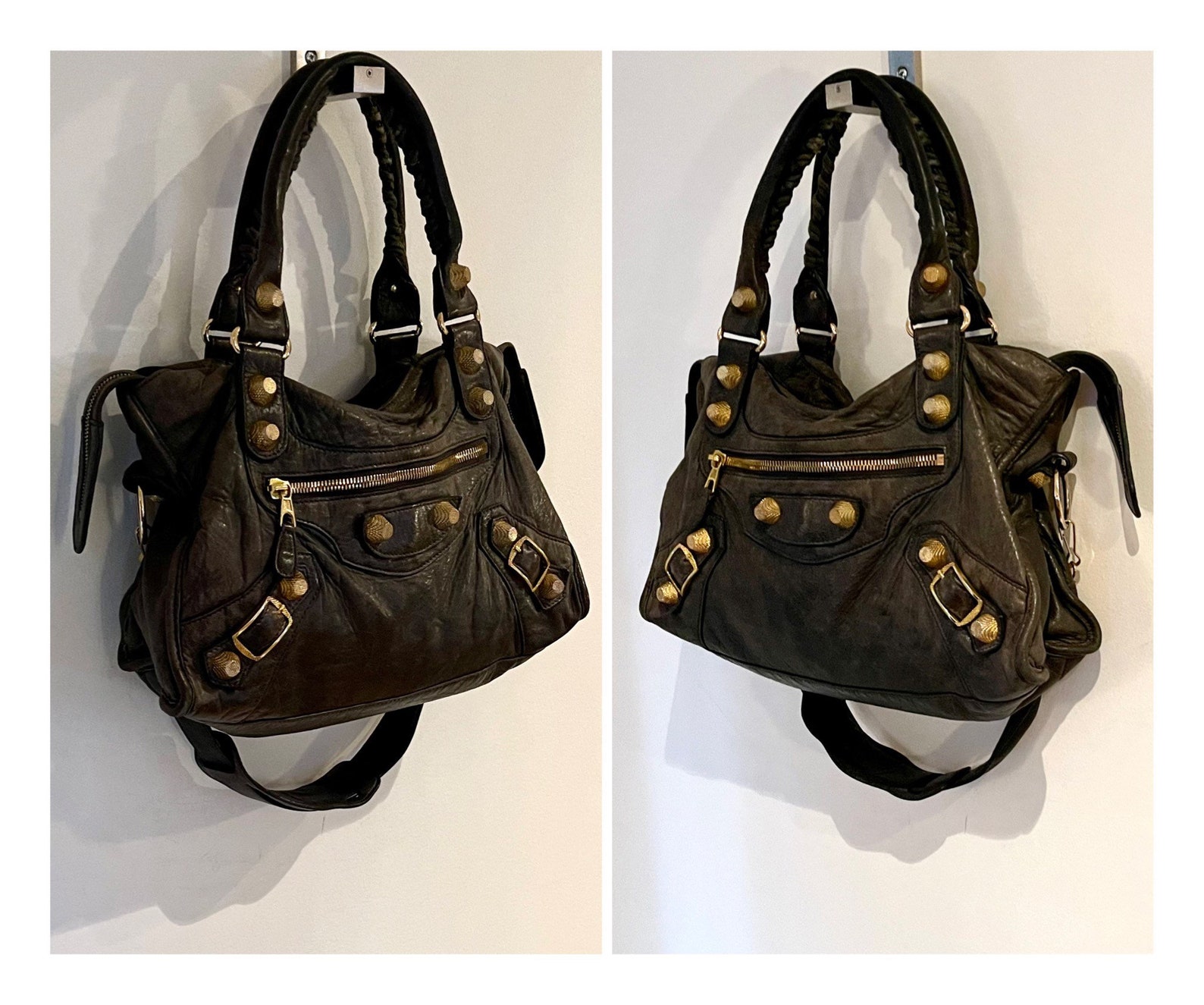 Vintage Balenciaga Bag Gray Leather Balenciaga Handbag Etsy