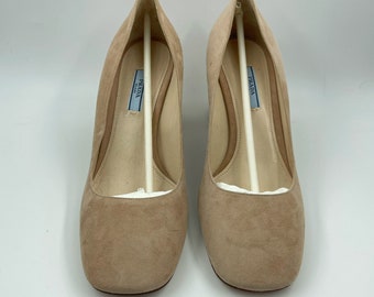 Vintage Prada Heels Tan Suede Prada Shoes Size 9 1/2 Prada High Heels 39 1/2 Prada Pumps