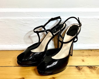 Vintage Dior Heels Size 10 Christian Dior Black Leather Heels T