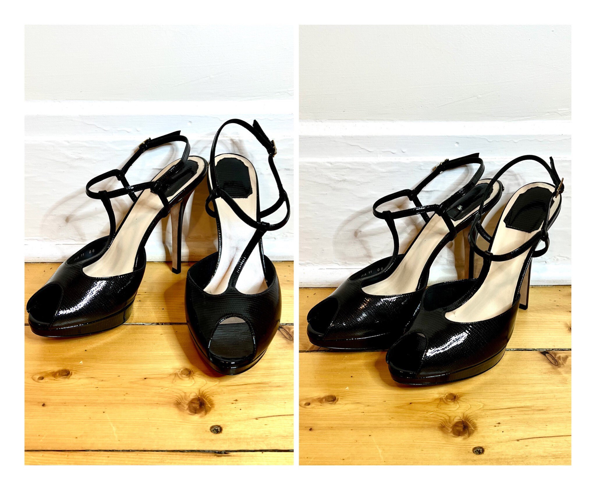 Vintage Dior Heels Size 10 Christian Dior Black Leather Vintage Dior Heels Size 10 Christian Dior Black Leather