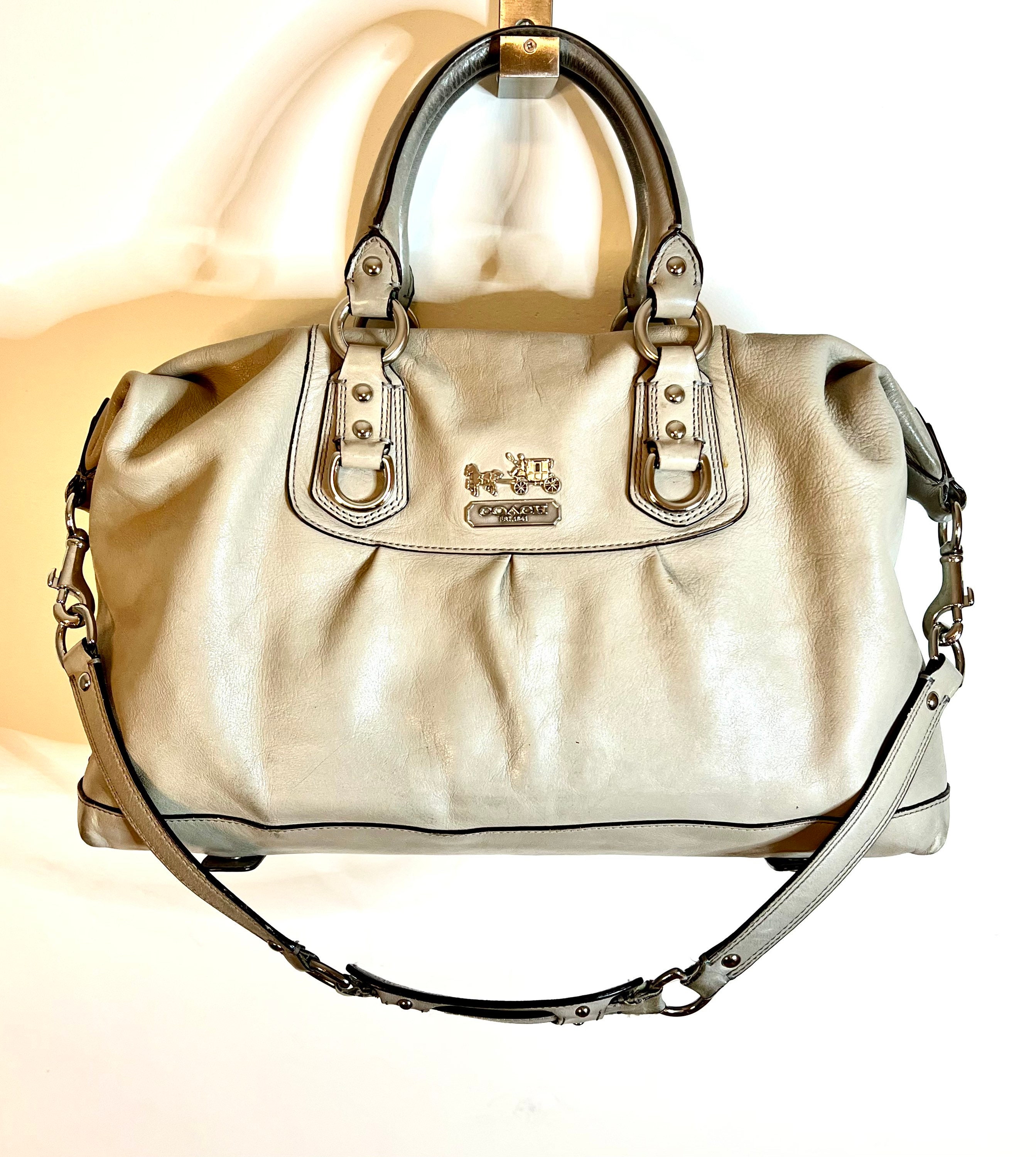 Mid-2000s Coach Shoulder Bag in Gold and Beige