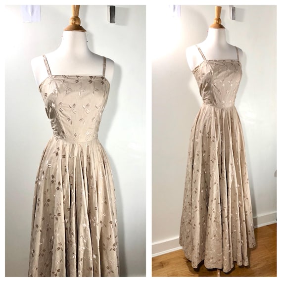 1950s Dress Vintage 1950s Gown Embroidered Dress … - image 3
