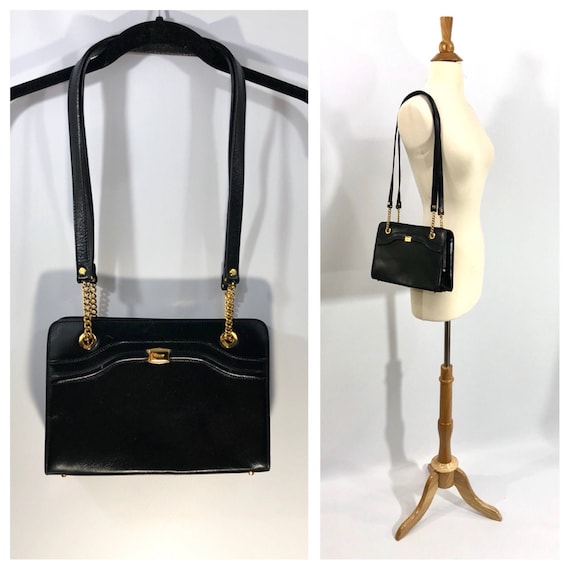 Vintage Black Bally Bag Black Leather Bag 80s Bally Bag Vintage Black Bally Bag Black Leather Bag 80s Bally Bag