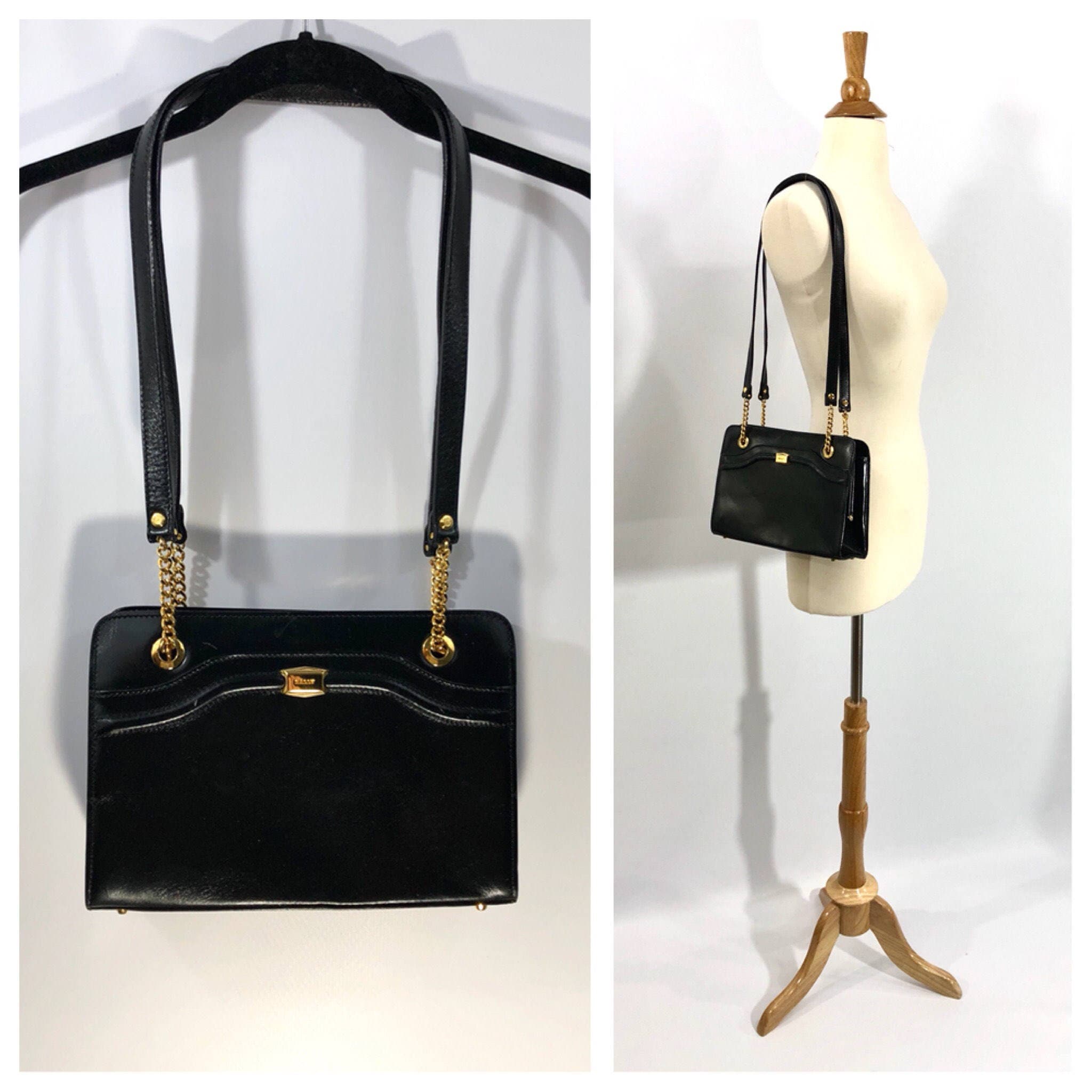 Vintage Black Bally Bag Black Leather Bag 80s Bally Bag Vintage Black Bally Bag Black Leather Bag 80s Bally Bag