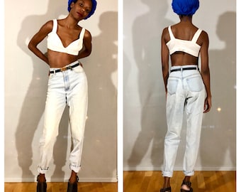 80s Vintage Jeans / High Waisted Jeans White Washed Denim Mom Jeans 25 Wedgie Jeans 1980s Sasson Jeans Light Wash Jeans Womens Jeans Small