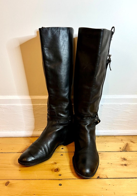 Vintage Coach Riding Boots Black Leather Coach Boots … - Gem