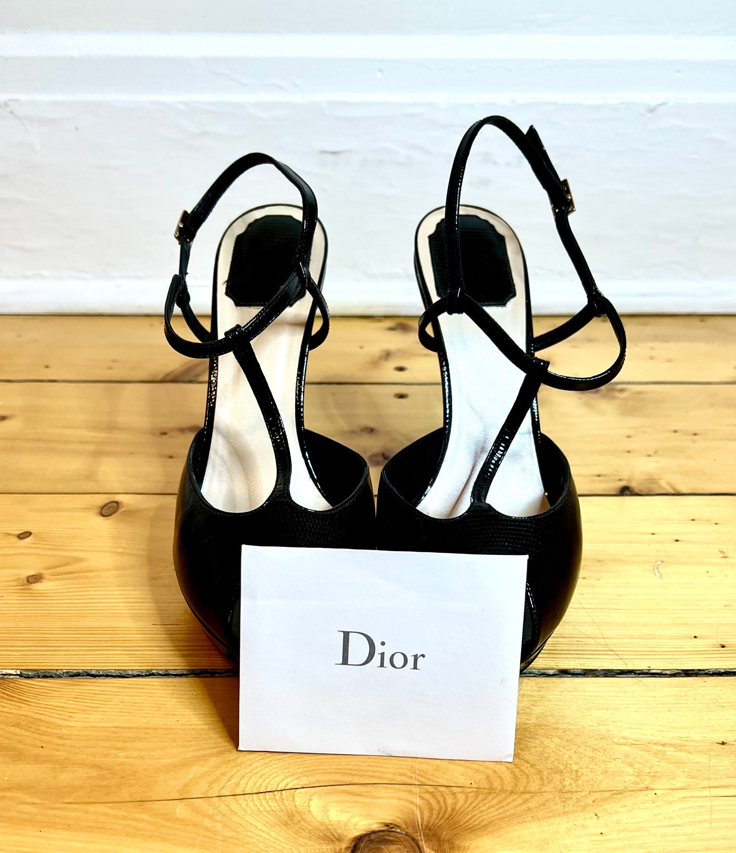 Vintage Dior Heels Size 10 Christian Dior Black Leather Vintage Dior Heels Size 10 Christian Dior Black Leather