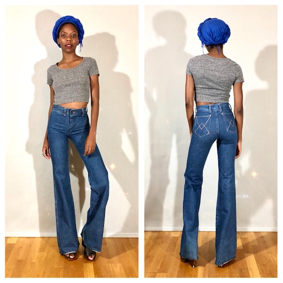 1970s Bell Bottom Jeans 70s Bellbottoms High Waisted Jeans Extra