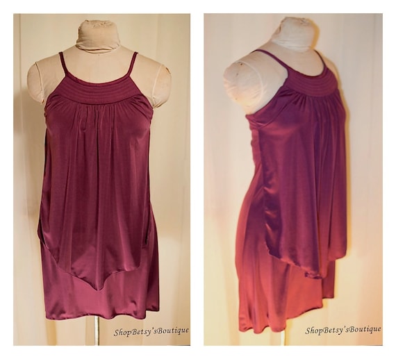1970s Mini Dress / Purple Smock Dress Mod Party Dress Tunic Dress Mini Dress Sundress 70s Shift Dress Remade Vintage Day Dress Layering Dres