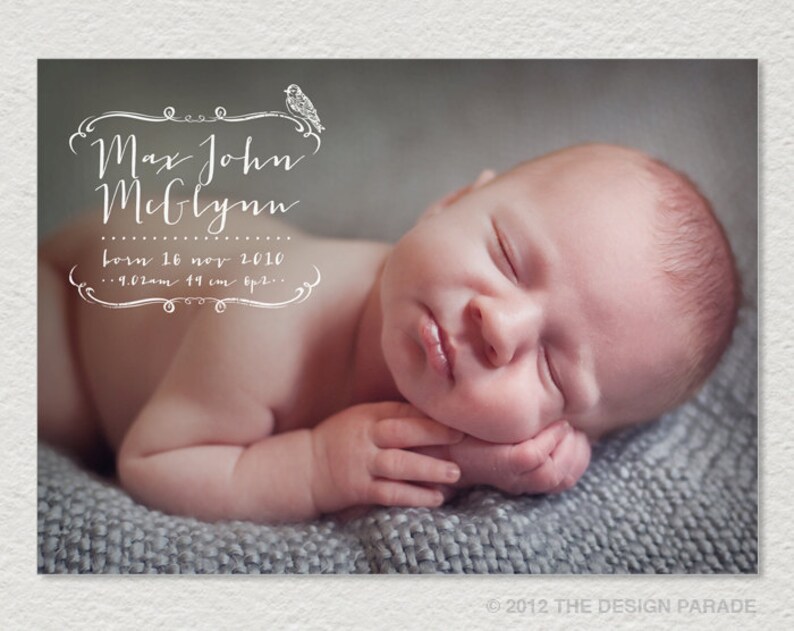 Printable Baby Announcement Photo card Etsy