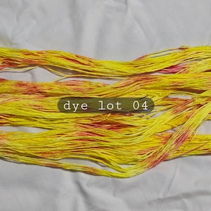 Hand-Dyed thread - &#39;Strawberry Lemonade&#39; embroidery or cross stitch floss