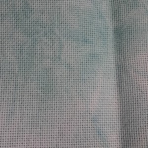 Hand Dyed Aida - 14 count fabric 18x11 inch piece - seafoam green - cross stitch