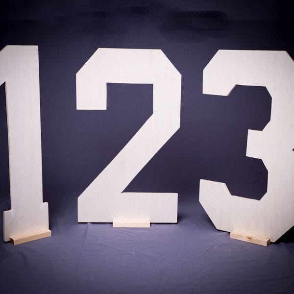 24 Inch Large Wood Number Props (Individual Numbers) Hand Made, Free Standing for Photography or Decoration.