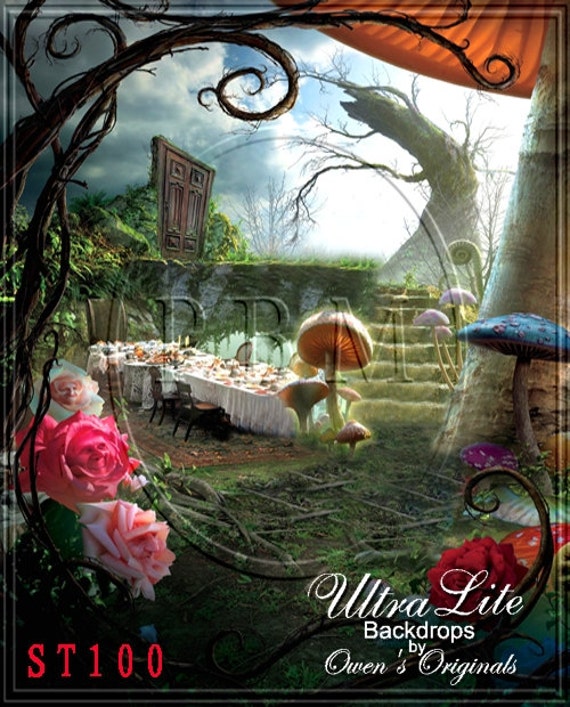 Photography Backdrop Mad Hatter Tea Party Photo Background Etsy