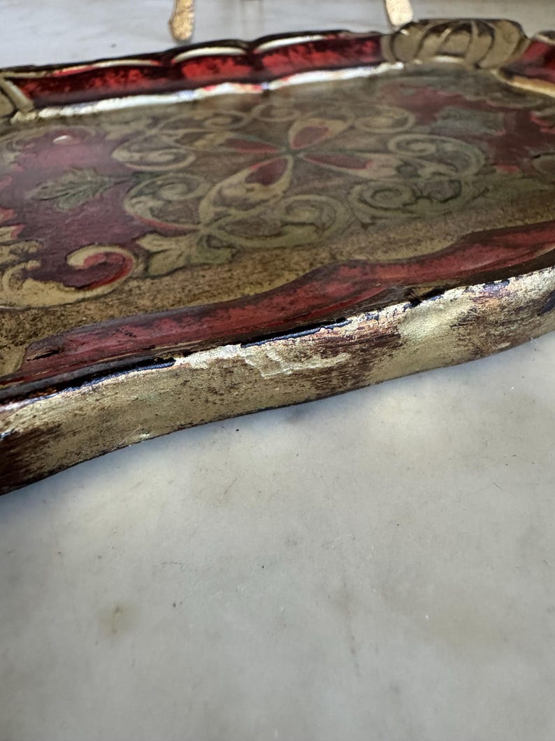 Vintage Tray & Easel / Florentine /gilt / Gold / Italian / Hand Painted ...