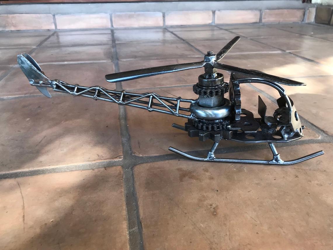 Hand Made HELICOPTER ARMY Military Recycled Scrap Metal | Etsy
