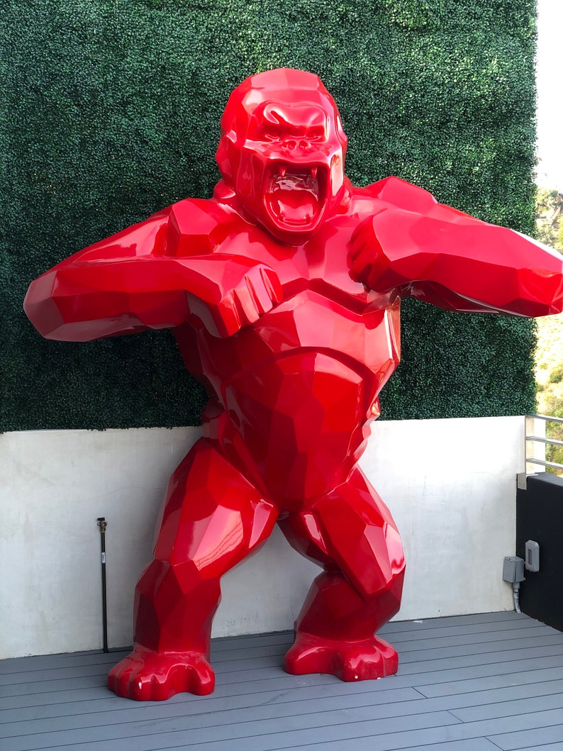 Giant 9 Ft. WILD KONG Red Gorilla Pop Art Sculpture Orlinski - Etsy
