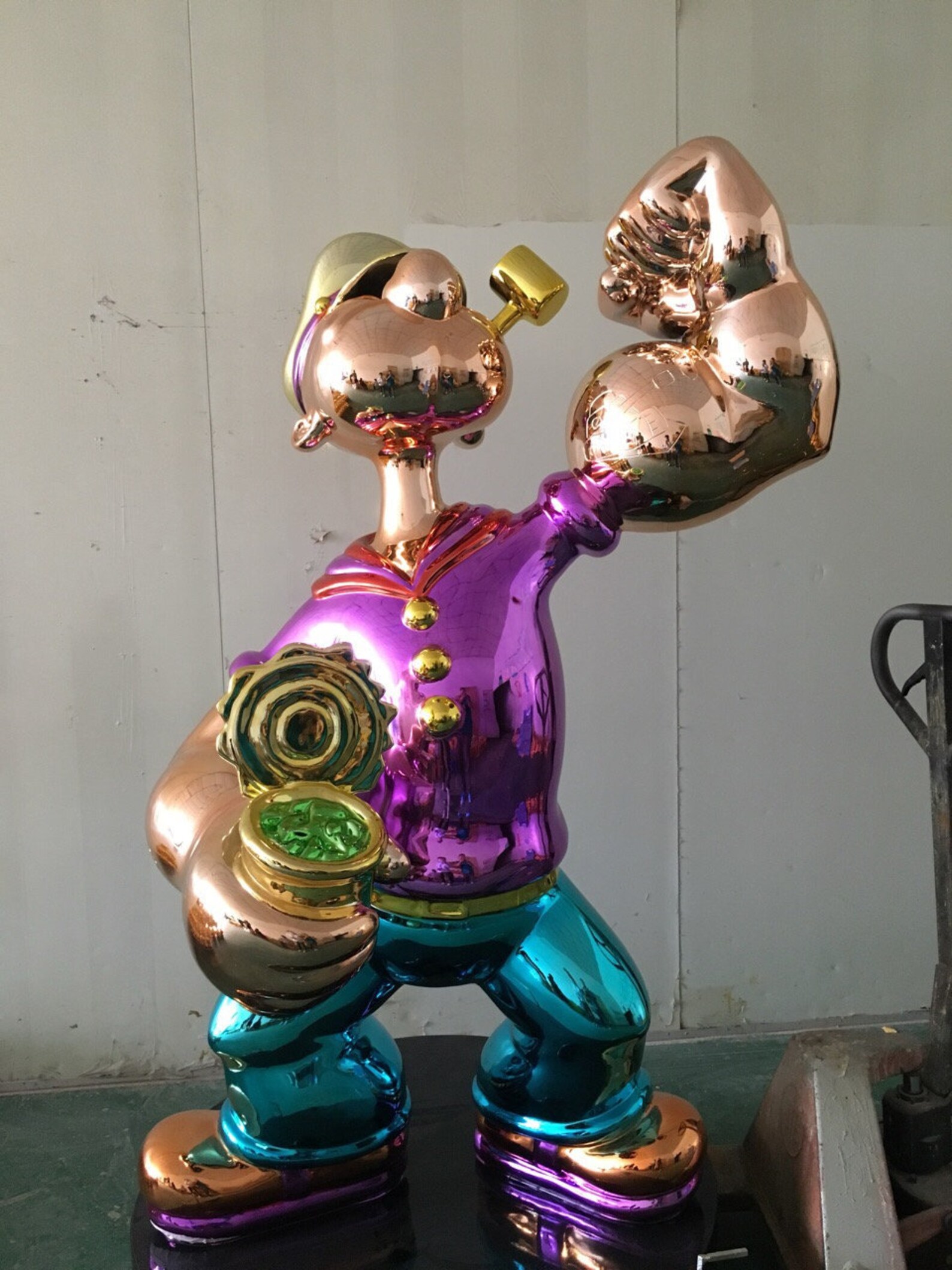 Life Size 6.5 ft. Candy Chrome Popeye Pop Art Sculpture Wynn Etsy
