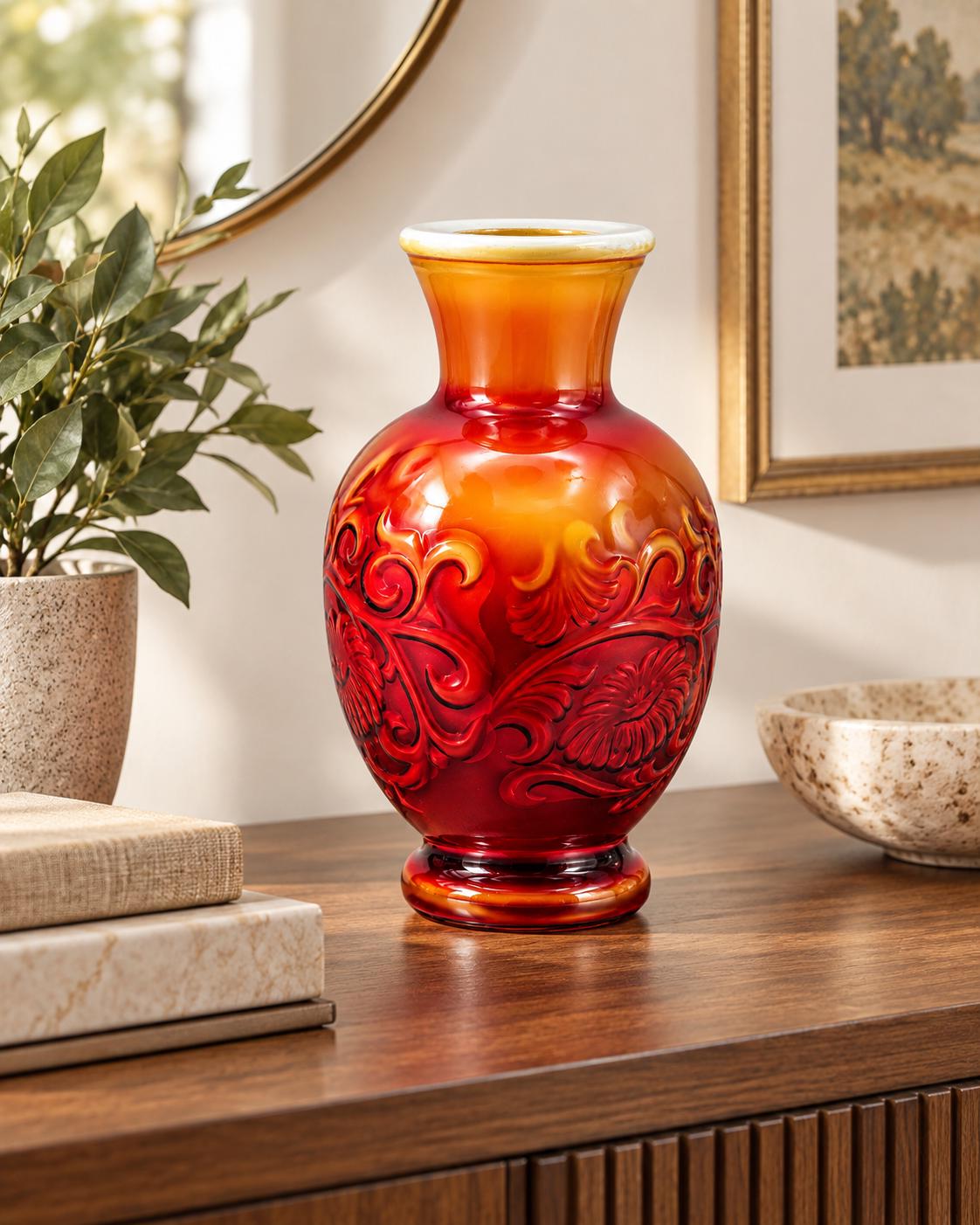 Vintage Orange Fenton Vases - Etsy